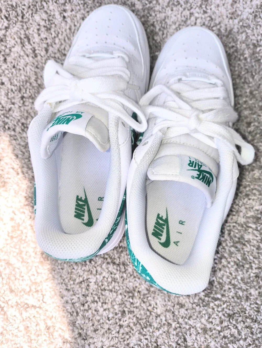 Wmns Nike Air Force 1 " Green Paisley" Size 7W - 5.5M - Picture 5 of 7
